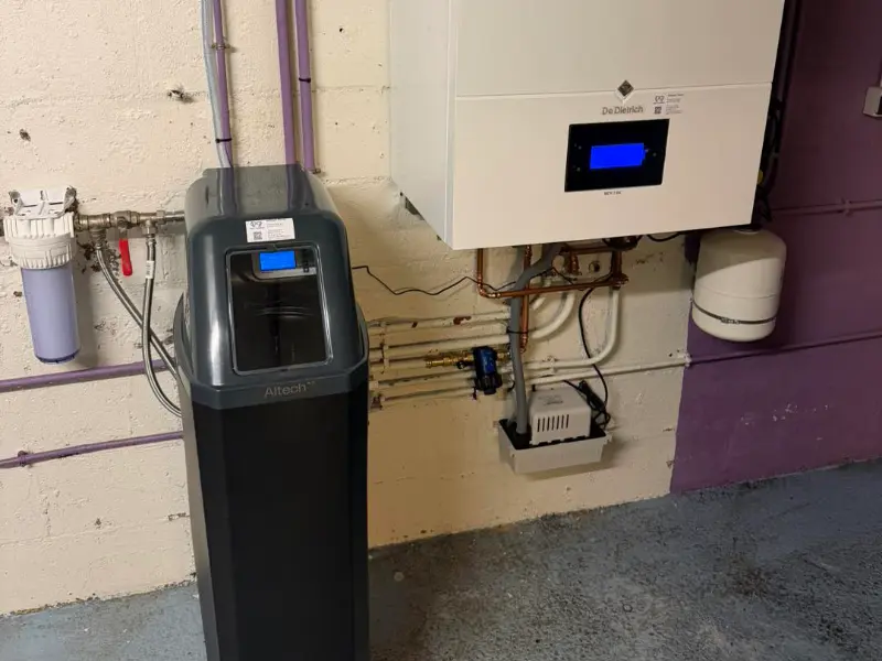 Installation d'un adoucisseur d'eau et d'une chaudière murale gaz dans l'Oise