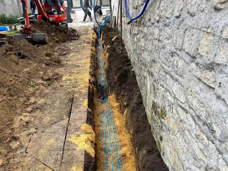 Pose de canalisations d'eau enterrées (adduction) par Precy Plomberie dans l'Oise